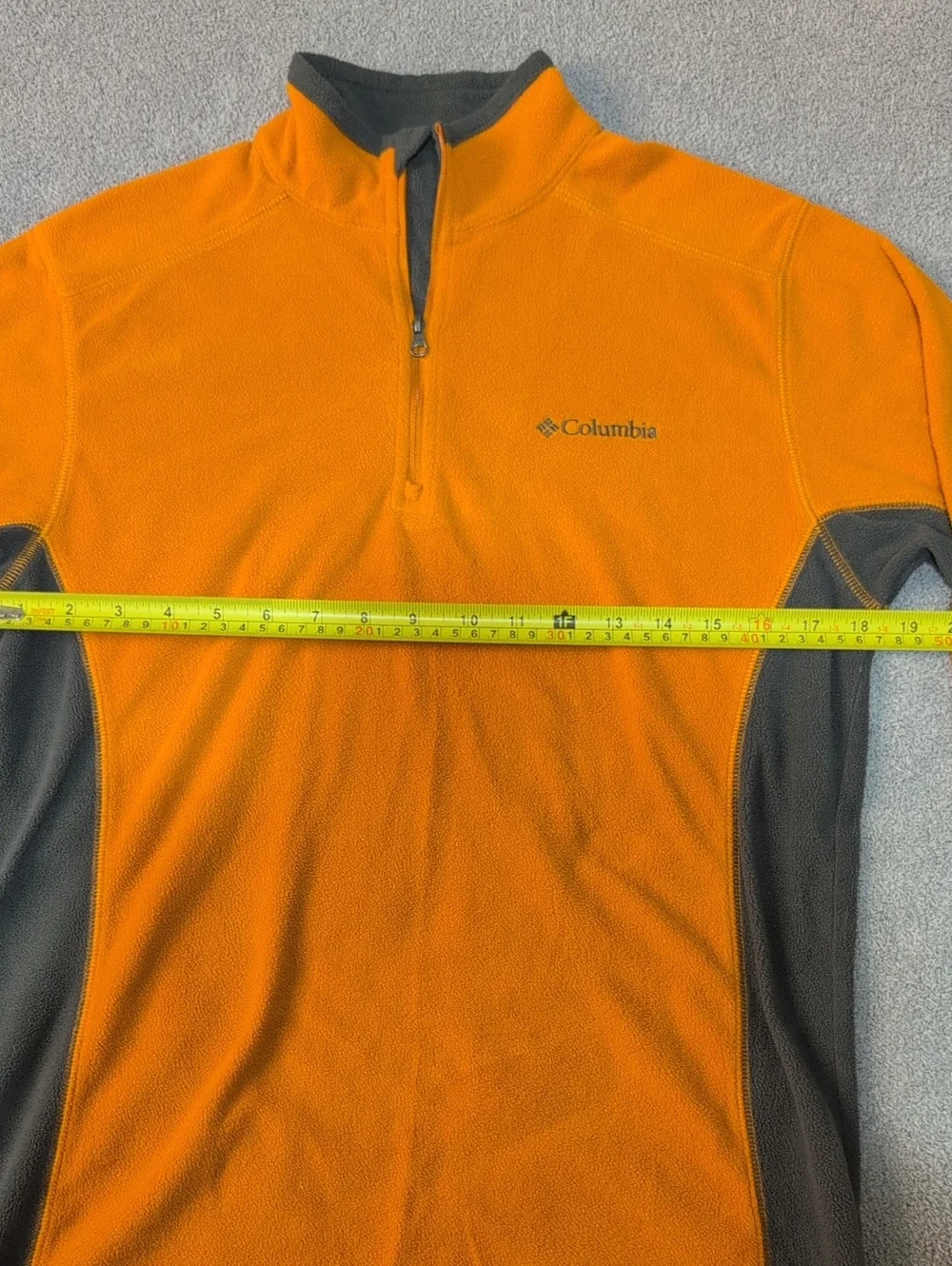 Columbia Orange and Gray Lightweight Half-Zip Fleece Jacket Size S